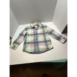 Cat & Jack Toddler Girls 2T Pastel Long Sleeve Button Up Shirt